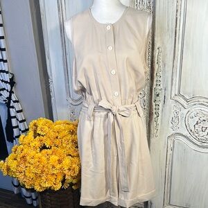 Nine West Beige Sleeveless Romper